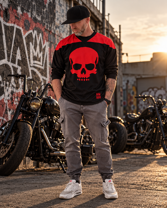 Maillot biker Skull, polyester recyclé - Raw Ride
