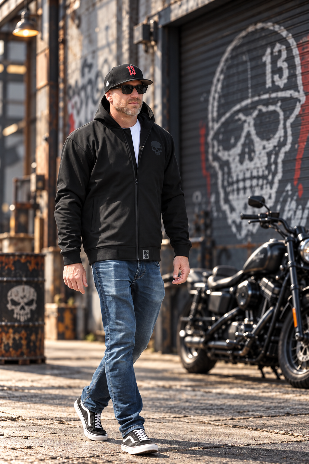 Hoodie softshell moto RAW ARMOR, protections CE niveau 2 - Raw Ride