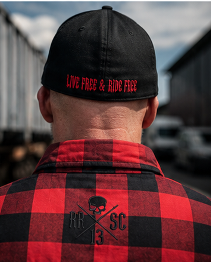 Chemise flanelle biker à carreaux rouge et noir Casual - Raw Ride