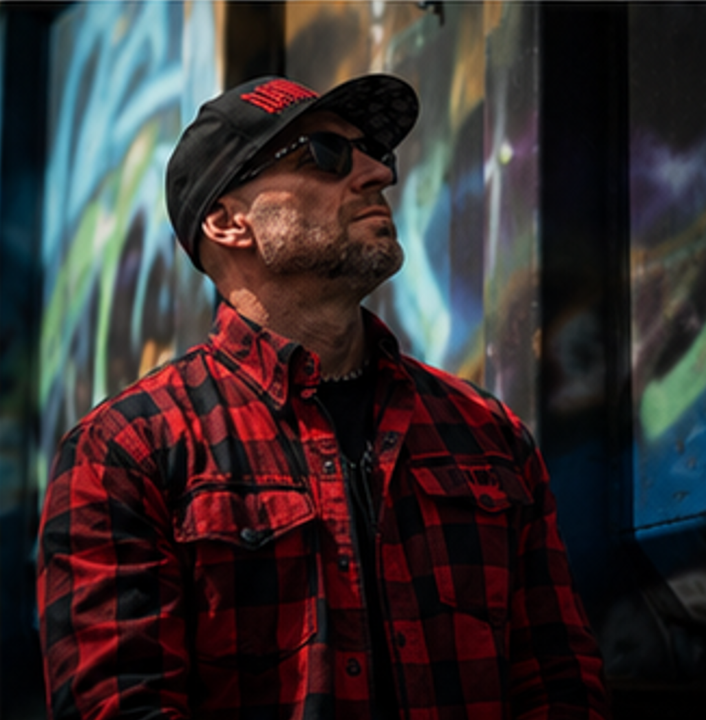 Chemise flanelle biker à carreaux rouge et noir Casual - Raw Ride