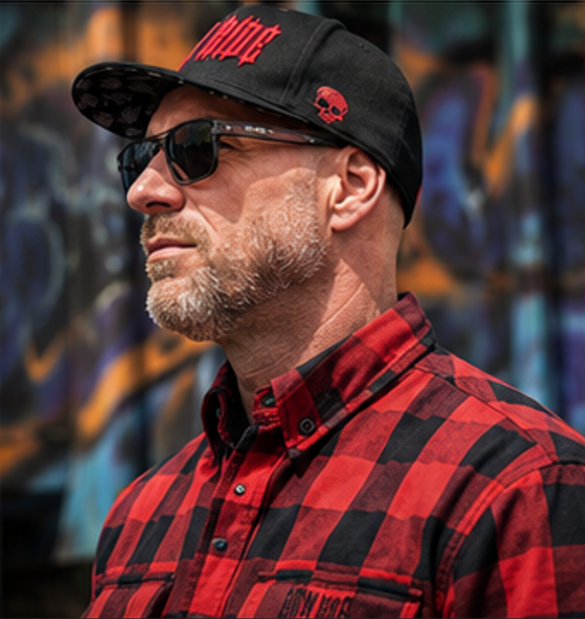 Chemise flanelle biker à carreaux rouge et noir Casual - Raw Ride