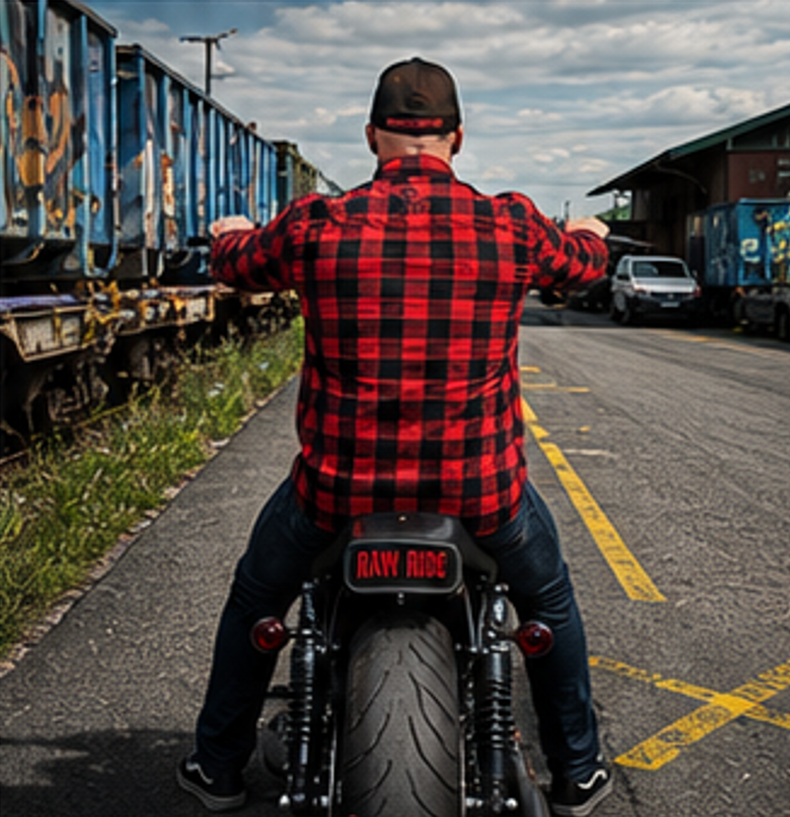 Chemise flanelle biker à carreaux rouge et noir Casual - Raw Ride