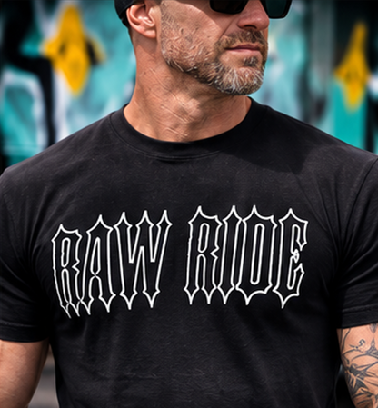 T-shirt biker phosphorescent Glow, Skull lumineux la nuit - Raw Ride