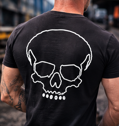T-shirt biker phosphorescent Glow, Skull lumineux la nuit - Raw Ride