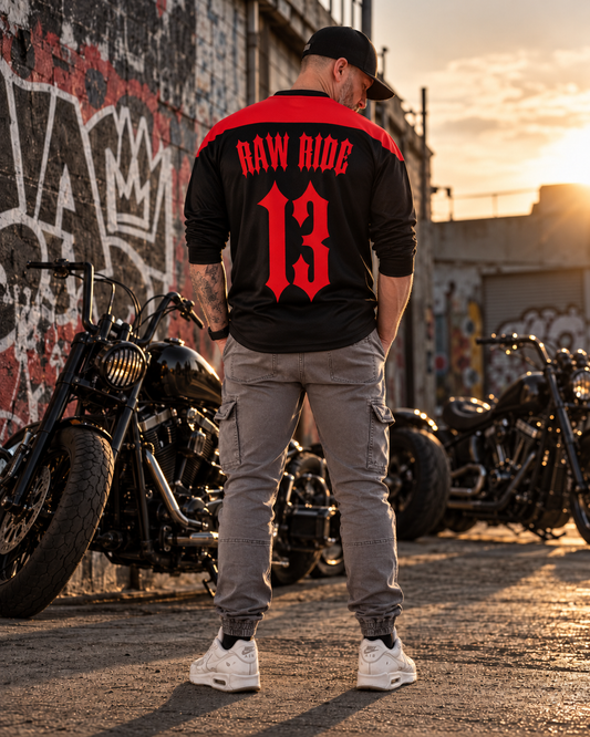 Maillot biker Skull, polyester recyclé - Raw Ride