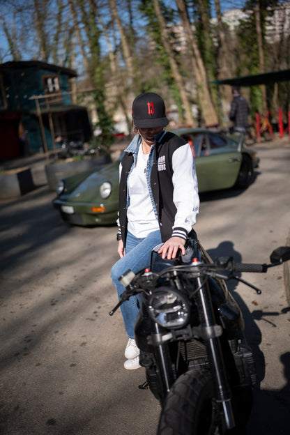 VESTE COLLEGIENNE RAW RIDE SKULL