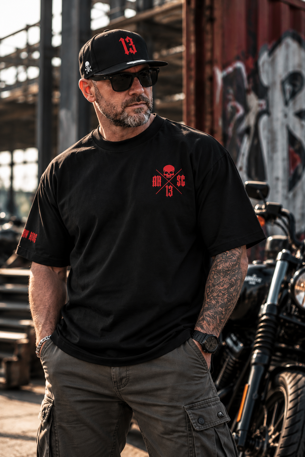 T-Shirt Biker Raw Ride CROSSBONE 13